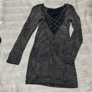 Elegant Black and Gold Women's Dress